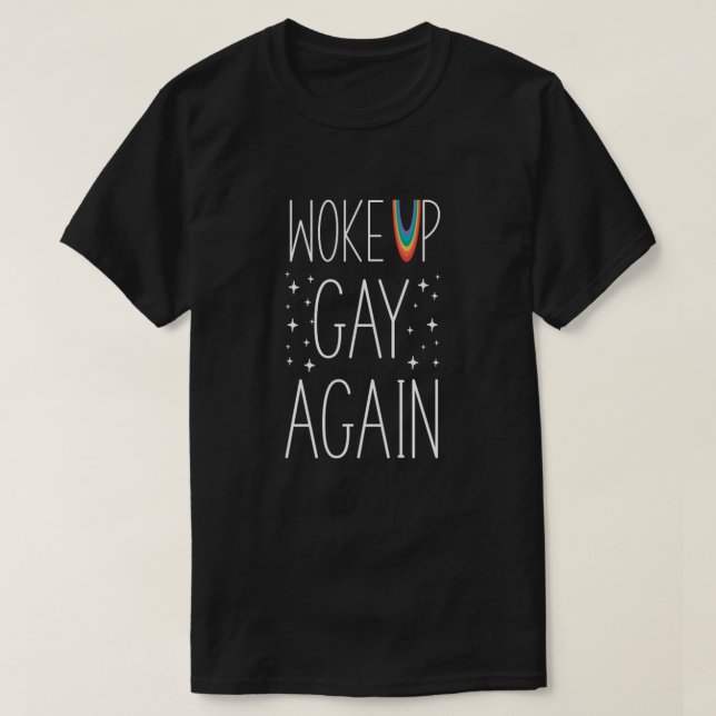 Camiseta El orgullo despertó a las estrellas gay de nuevo (Diseño del anverso)