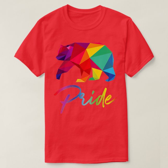 Camiseta El Orgullo Gay Bear Lleva Bandera Arcoiris Grizzly (Diseño del anverso)