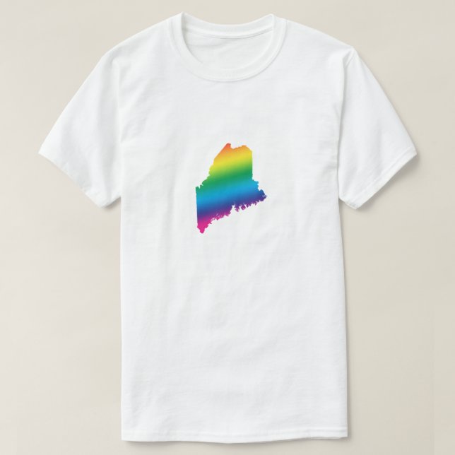 Camiseta El orgullo gay de Maine Arcoiris Igualdad LGBT Der (Diseño del anverso)