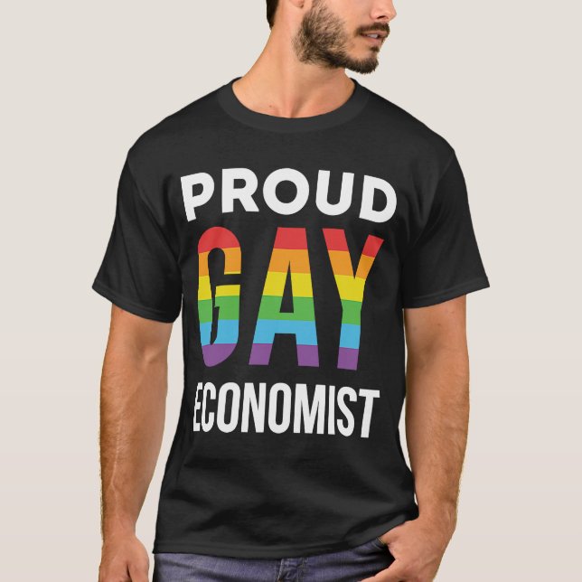 Camiseta El orgullo gay del economista Rainbow LGBTQ (Anverso)