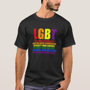 Camiseta El orgullo LGBTQIA: Corazones arcoiris definición 