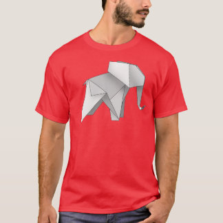 Camiseta el origami hecho pequeño elefante