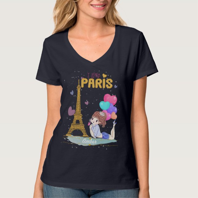 Camiseta El oro me encanta la Torre Eiffel de París         (Anverso)