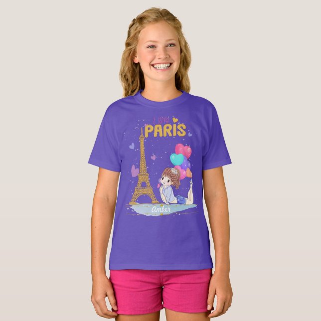 Camiseta El oro me encanta la Torre Eiffel de París  (Anverso completo)