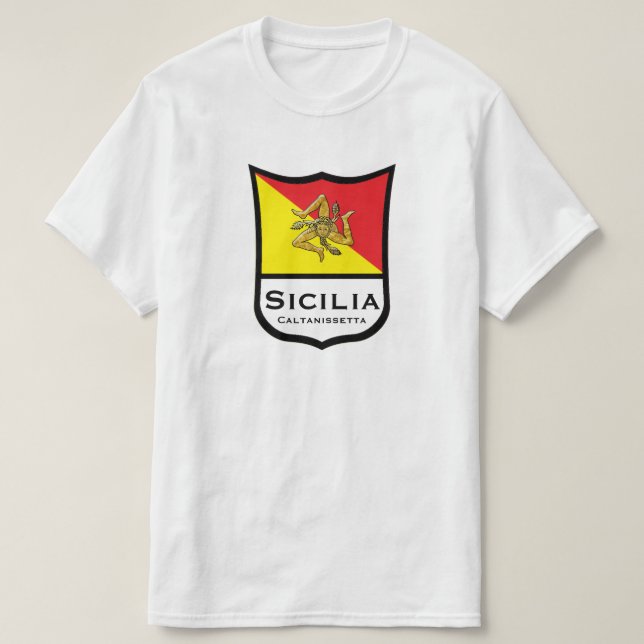 Camiseta El oro siciliano de Trinacria de la bandera (Diseño del anverso)