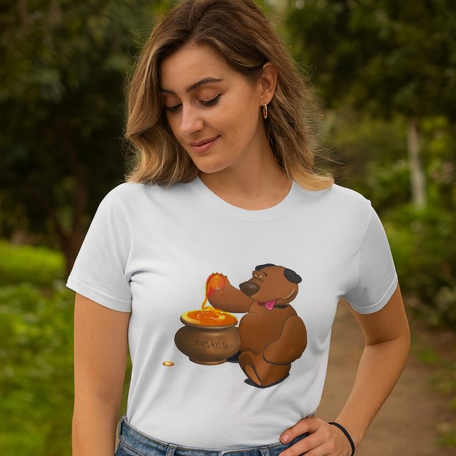 Camiseta El oso amoroso de la miel adorable con la olla de  (Subido por el creador)