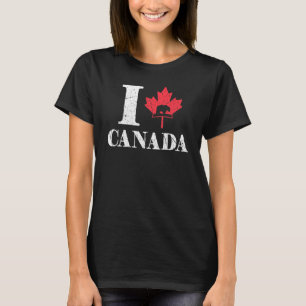 Camiseta El oso cardíaco en Canadá Día de la hoja de arce O