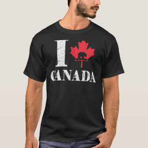 Camiseta El oso cardíaco en Canadá Día de la hoja de arce O