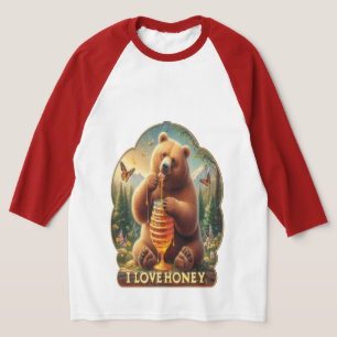 Camiseta El Oso Comiendo Miel De Un Honeycomb