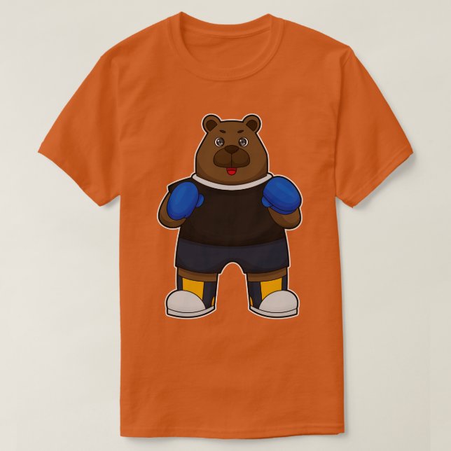 Camiseta El oso como boxeador con guantes de boxeo (Diseño del anverso)