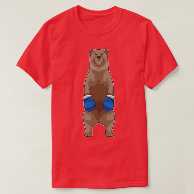 Camiseta El oso como boxeador con guantes de boxeo 1 (Diseño del anverso)