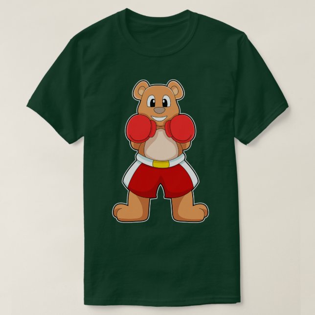 Camiseta El oso como boxeador con guantes de boxeo 2 (Diseño del anverso)