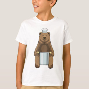 Camiseta El oso como cocinero con olla de cocina