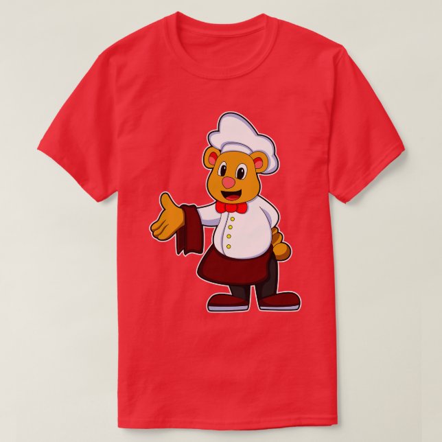 Camiseta El oso como cocinero con un gorra de chefs (Diseño del anverso)