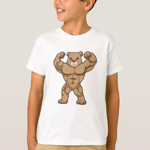Camiseta El oso como culturista con músculos grandes