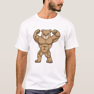 Camiseta El oso como culturista con músculos grandes