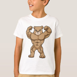 Camiseta El oso como culturista con músculos grandes