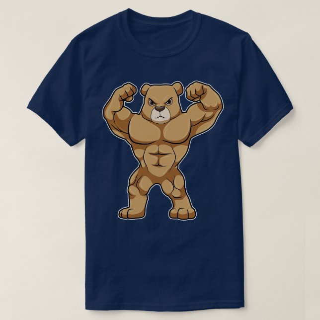 Camiseta El oso como culturista con músculos grandes (Diseño del anverso)