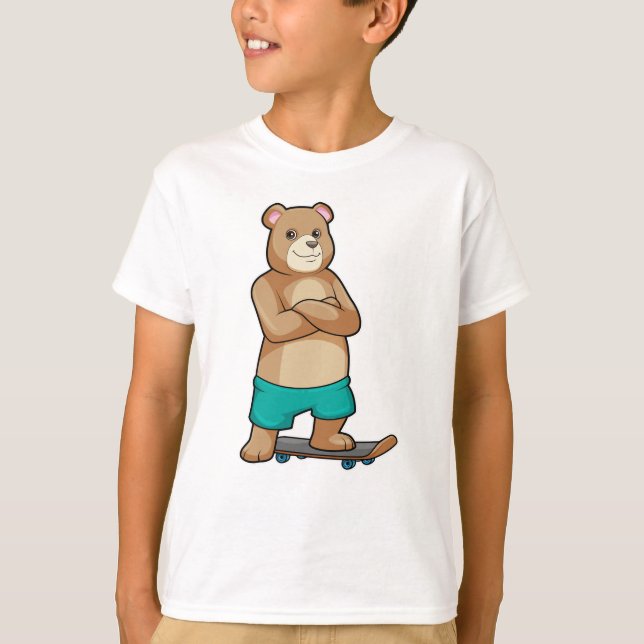 Camiseta El oso como patinador con patineta (Anverso)