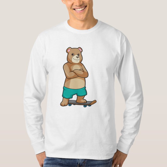 Camiseta El oso como patinador con patineta (Anverso)