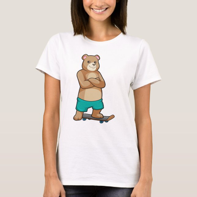 Camiseta El oso como patinador con patineta (Anverso)