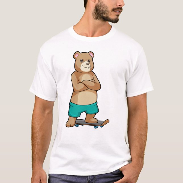 Camiseta El oso como patinador con patineta (Anverso)
