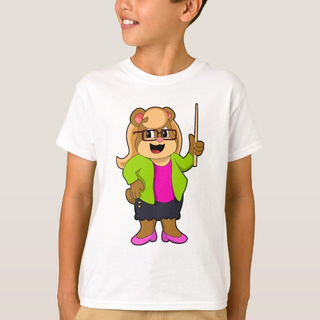 Camiseta El oso como profesor con lentes (Anverso)