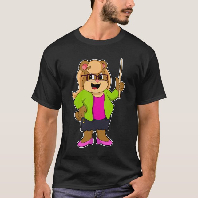 Camiseta El oso como profesor con lentes (Anverso)