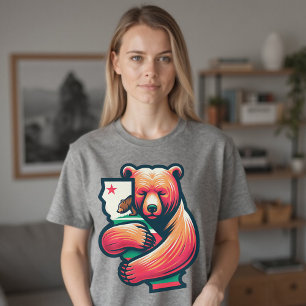 Camiseta El oso de California abrazó el gráfico Grizzly