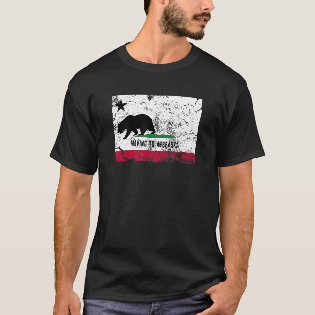 Camiseta El Oso De California Se Está Mudando A Nebraska Ca (Anverso)