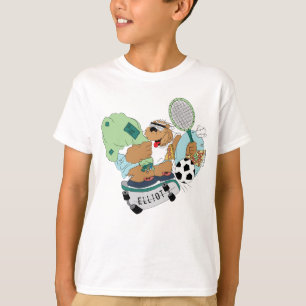 Camiseta El oso de patinaje en el campamento de niños con c
