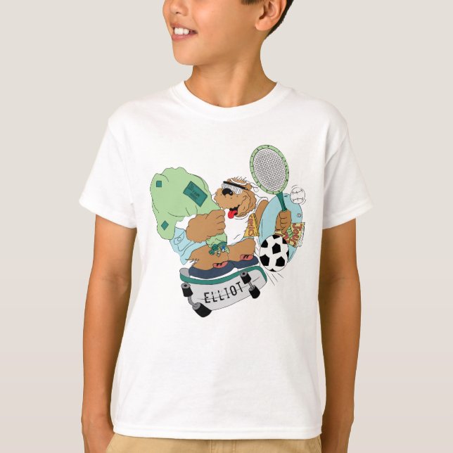 Camiseta El oso de patinaje en el campamento de niños con c (Anverso)