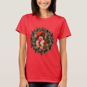 Camiseta El Oso En La Festividad De Los Navidades Holly Wre
