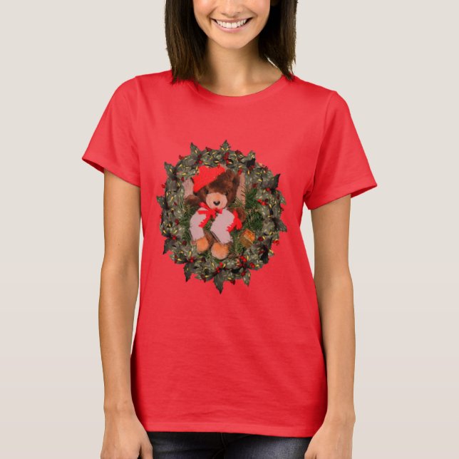 Camiseta El Oso En La Festividad De Los Navidades Holly Wre (Anverso)