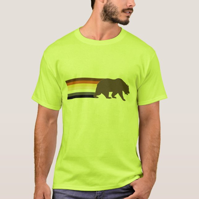Camiseta El oso Guay y las bandas de la bandera del orgullo (Anverso)
