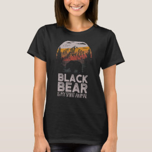 Camiseta El Oso Negro Es Mi Espíritu El Camping De Las Mont
