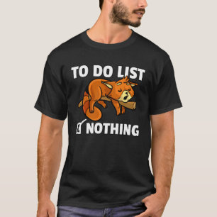 Camiseta El oso panda rojo lindo oso flojo oso gato menos
