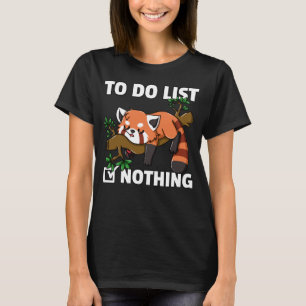 Camiseta El oso panda rojo lindo oso flojo oso gato menos