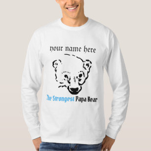 Camiseta el oso papá más fuerte, regalo de papá simple