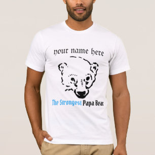 Camiseta el oso papá más fuerte, regalo de papá simple