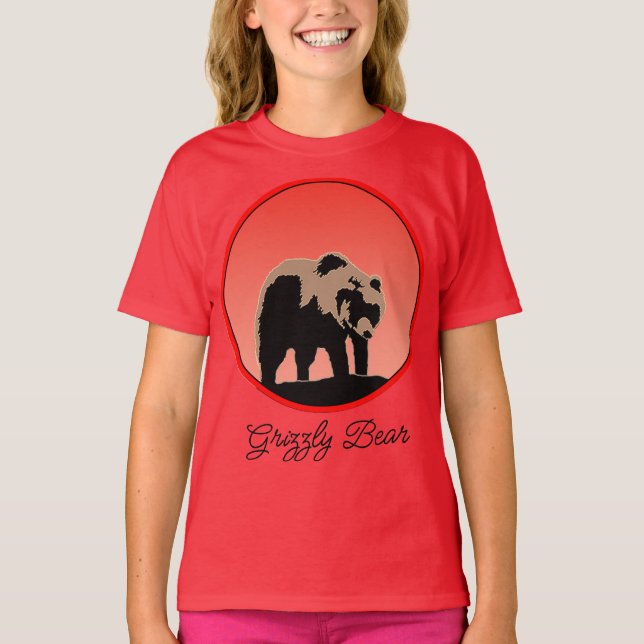 Camiseta El oso pardo al atardecer - Arte de vida salvaje o (Anverso)