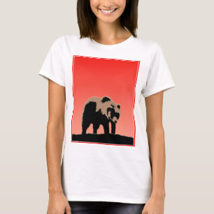 Camiseta El oso pardo al atardecer - Arte de vida salvaje o