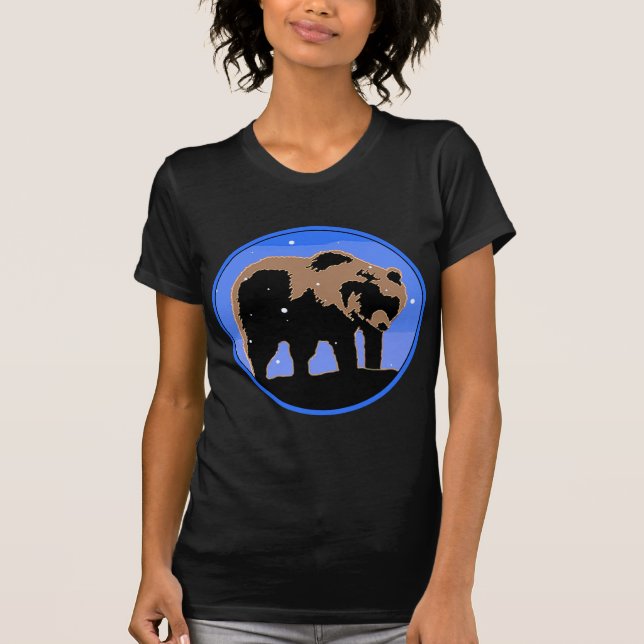 Camiseta El oso pardo en invierno - Arte de vida salvaje or (Anverso)