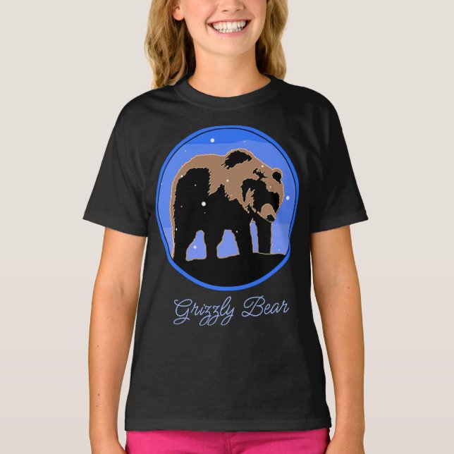 Camiseta El oso pardo en invierno - Arte de vida salvaje or (Anverso)