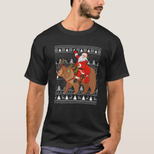 Camiseta El oso parduzco que le sobra a Santa Riding Grizzl