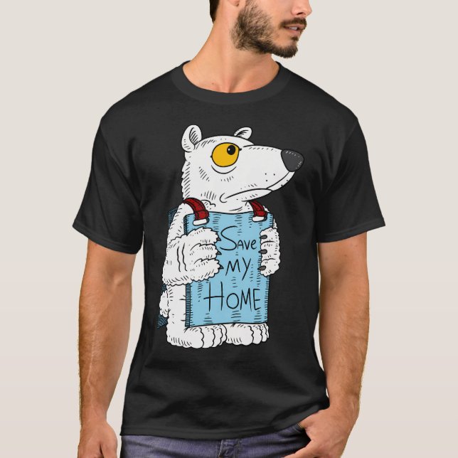 Camiseta El Oso Polar Salva El Ártico. Cambio climático. (Anverso)