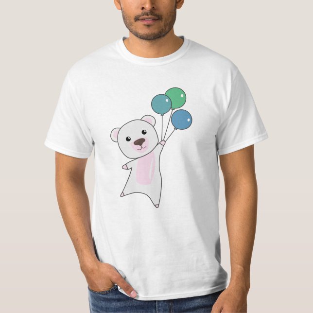 Camiseta El oso polar vuela con globos que matan a los anim (Anverso)