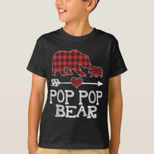 Camiseta El oso pop pop rojo con un cubo coincide con el bú
