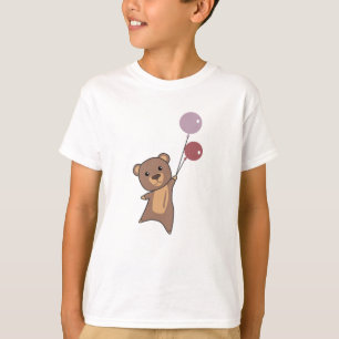 Camiseta El Oso Sale Con Globos Animados Cuestos