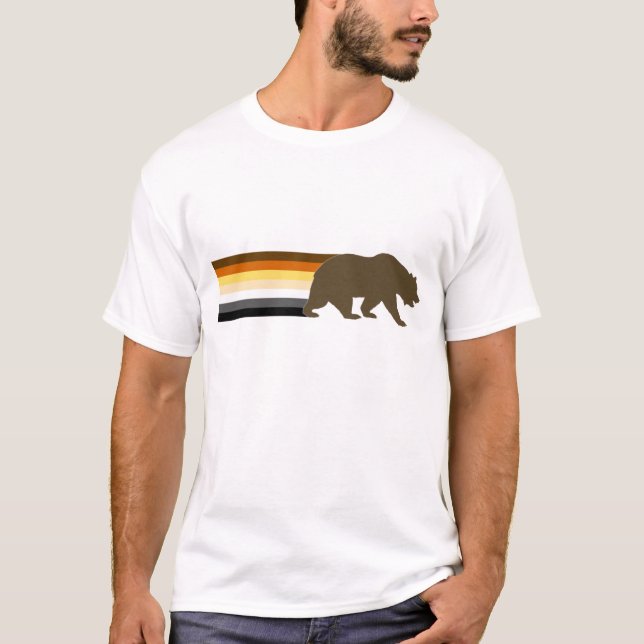 Camiseta El oso y las franjas de la bandera del orgullo del (Anverso)